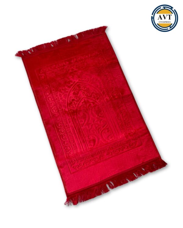 Personalized Embroidered Prayer Mat - Red